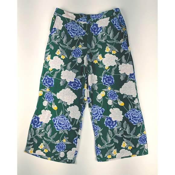 Merona Floral Print Wide Leg Cropped Pants - Picture 2 of 7